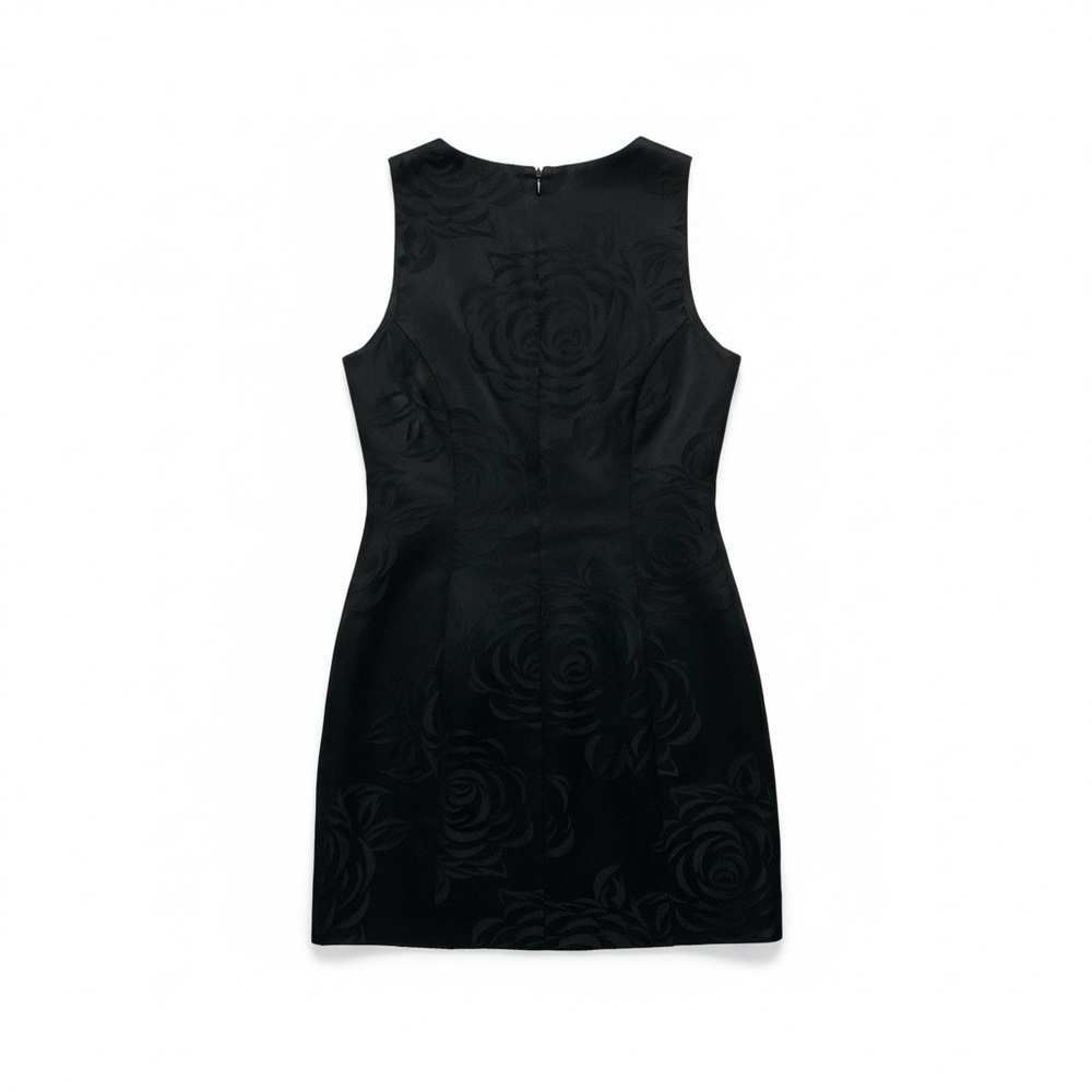 Hugo Buscatti Black Jacquard Sleeveless Dress – Size 12 - Picture 4 of 8